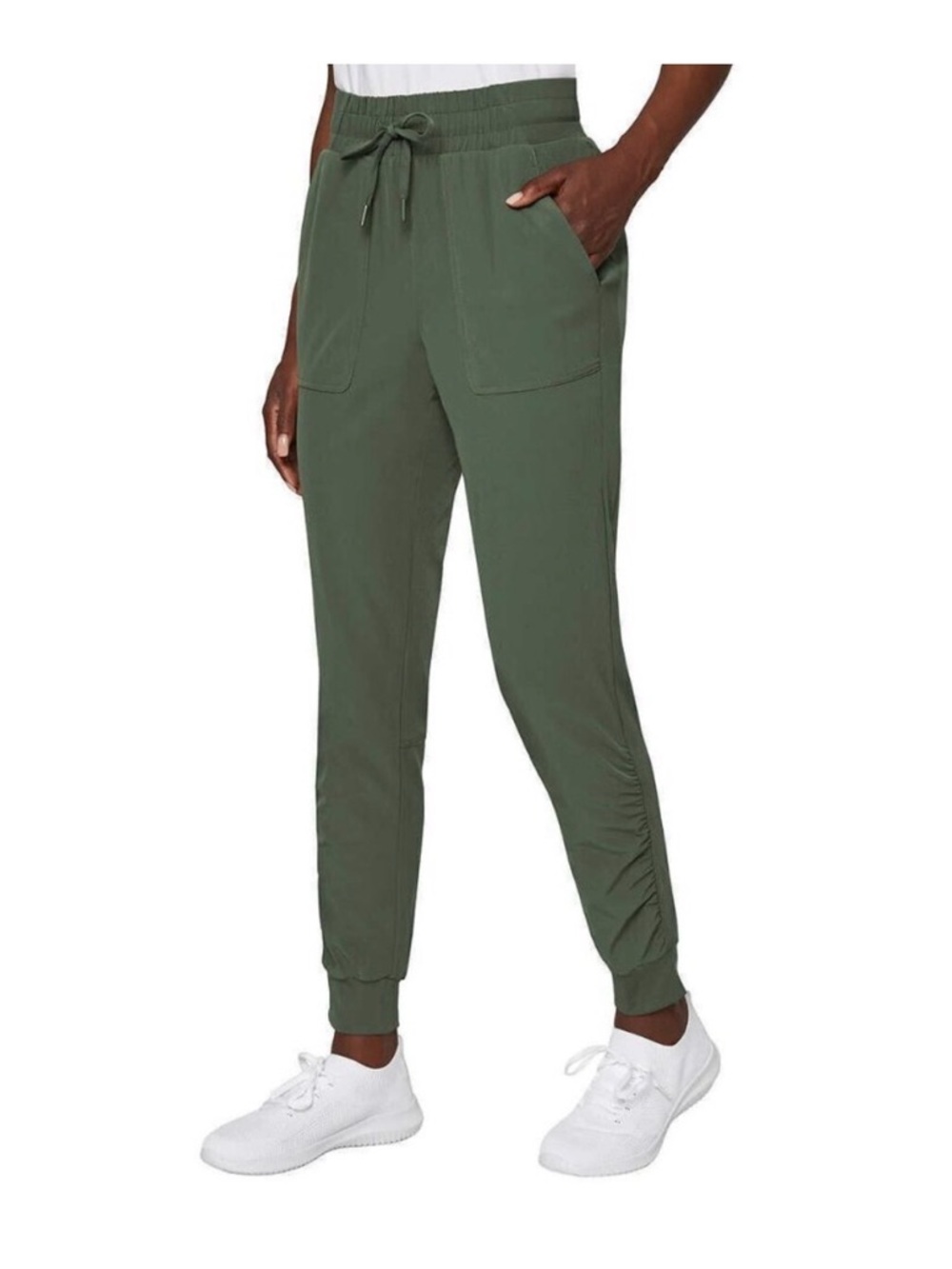 Mondetta Olive Green Cropped Drawstring Joggers